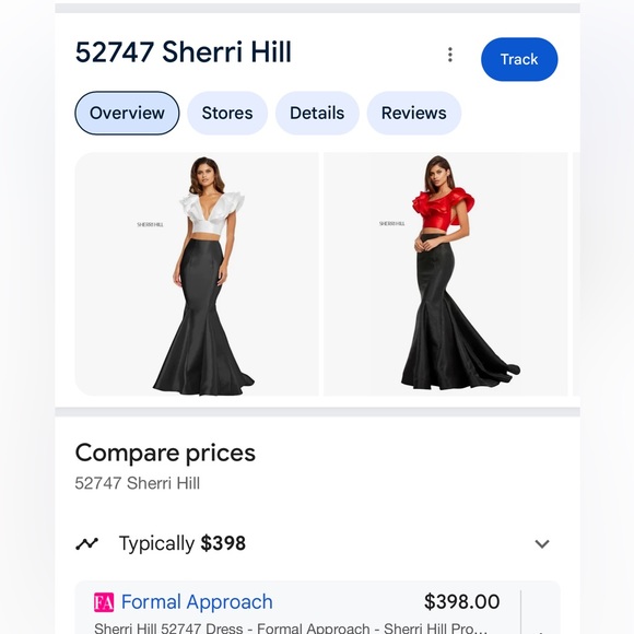 2 Pc Sherri Hill red and black prom dress NWT new - Picture 4 of 4